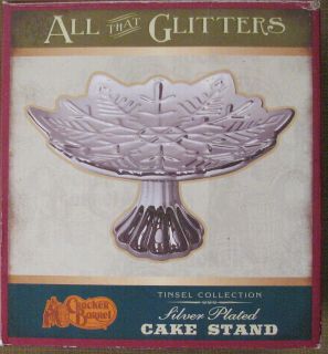   Barrel All That Glitters Tinsel Collection silver plated cake stand BN