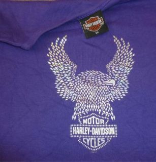 Harley Davidson Long Sleeve T Shirt Camarillo Vtg Purple Motorcycle 