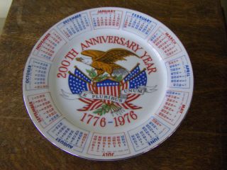   Anniversary 1776 1976 Bi Centennial Calendar Collectors Plate