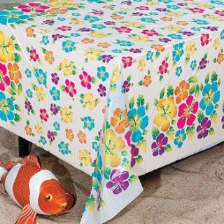   Table Cover Tablecloth Plastic Pool Side Luau Decorations
