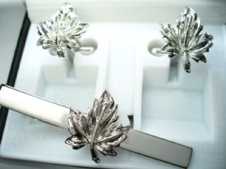   maple leaf silver canada tie bar gift boxed  usa hockey