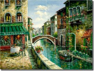 Italian Cafe Canal Ceramic Tile Mural Art Backsplash