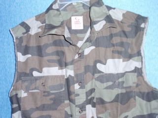 Mens Sleeveless Camouflage Shirt Vest  Size XL  Open Trails  NEW w 