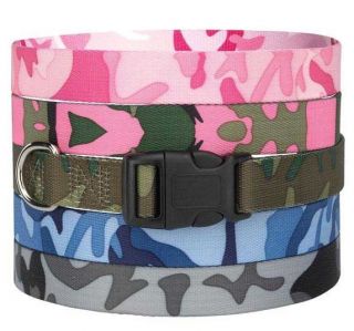 Camo Camouflage Dog Collar Nylon Guardian Gear Pet Collar Green Pink 