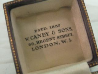   VICTORIAN MOROCCAN LEATHER RING BOX W.CANEY & SONS 66 REGENT ST LONDON