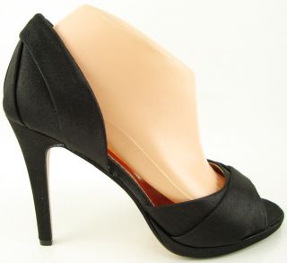Caparros Lizzie Black Crepe Womens Designer Shoes Evening Open Toe 