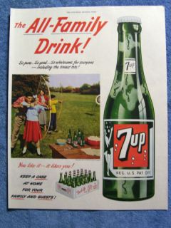  Vintage 1951 7 Up Seven Up Soft Drink Ad
