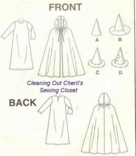 Sewing Pattern for Gown and Cape Costumes for Girls and Boys