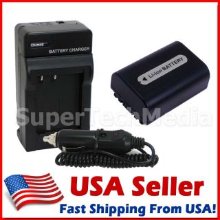   Battery+Charger For Sony NP FH50 FH40 FH60 Alpha DSLR A230 A290 A330
