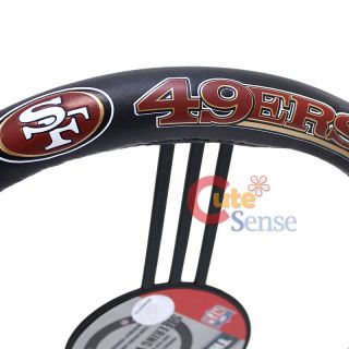   49ers Steering Wheel Cover Leather Car Auto Accessories 2