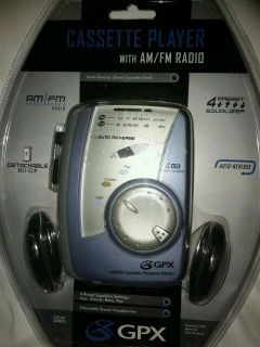 GPX portable Cassette Player auto reverse W/ AM/FM RADIO,4 set 