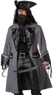 Mens Blackbeard Captain Hook Pirate Halloween Costume