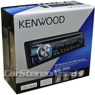 NEW KENWOOD KDC 352U CAR CD  WMA PLAYER STEREO USB AUX INPUT iPOD 