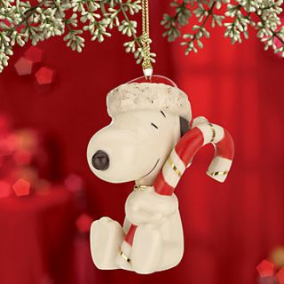 Peanuts Snoopy Sweet Treat Candy Cane Porcelain Christmas Ornament by 