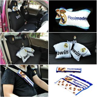 Car Auto Seat and Headrest Covers Pads Real Madrid New