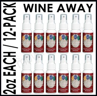   RED WINE STAIN REMOVER   2 oz   12 PACK   LOT   ALL NATURAL NON TOXIC