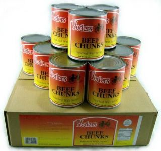 Yoders Canned Beef Chunks Case of 12 Canned Meat Food Storage 