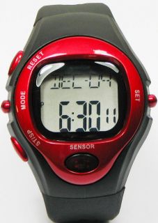 Calorie Counter Pulse Heart Rate Monitor Stop Watch Red