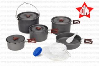 Camping Cookware Cook Set Cooking Utensil Backpack 6 7