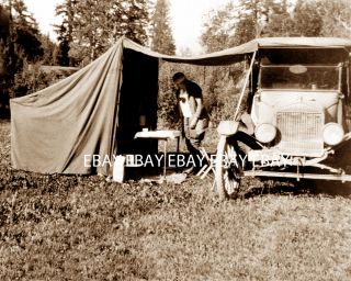 flapper girl camping in the 1920s