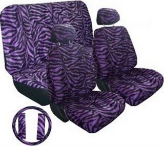 Purple Black Zebra Car Truck Seat Covers Accessories