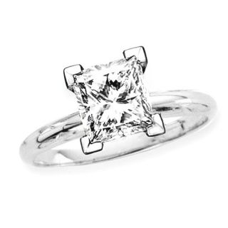 71 ct. L   VS2 Princess Cut Diamond Solitaire Engagement Ring (White 