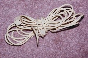 VINTAGE ANTIQUE TELEPHONE PHONE JACK EXTENSION CORD 4 PRONG 25 FOOT 2 