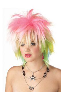 1980s Punk Pop Star Blondie Valley Girl Wig Pink