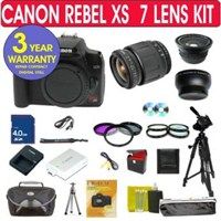 Canon EOS Rebel XS Digital SLR Camera 7 Lens Kit 13803099263