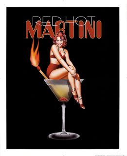 Red Hot Martini Ralph Burch Vintage Cocktails Print