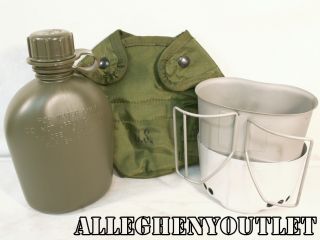USGI Military Set 1 Qt Canteen Cover Stainless Steel Cup Stove Stand 