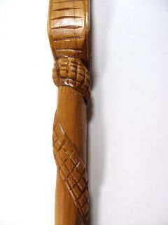 Walking Cane Canes Stick Handmade Cobra Carved All Natural Old African 