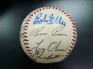 Carl Erskines Autographed Old Timers Baseball w/Joe Dimaggio + Other 