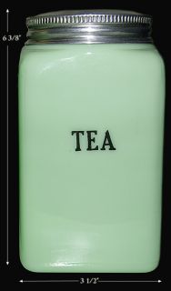   glass company item no 14 small tea canister caddy jar with screw lid