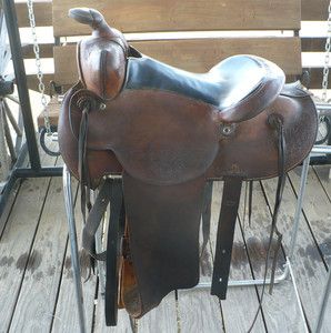 Vintage custom Carl Carlock western saddle w maker marks comfortable 