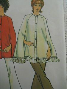   9869 Lined Cape Cardigan Sewing Pattern Women Size 16 38