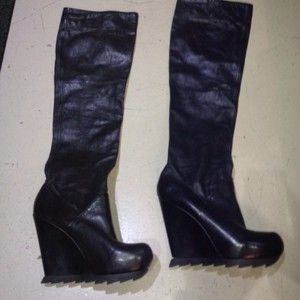 Camilla Skovgaard Tall Leather Boots With Classic Leather Wedge