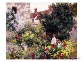 Camille Pissarro in The Garden Oil Painting Repro