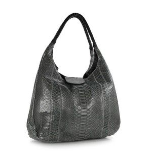 AUTHENTIC CARLOS FALCHI SNAKESKIN BRAIDED LEATHER HANDLE HOBO SHOULDER 