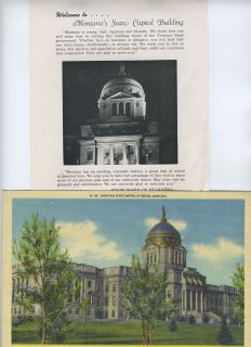 Montanas State Capitol Building Brochure Giant Postcard 1950S