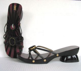 Women Carlos Santana Strappy Exotic Jewel Sandals 7 Sculpted Heel 