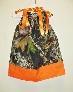   Camo Camouflage Orange Pillowcase Birthday Dress Toddler Infant Girl