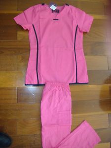   Ladies Nursing Scrubs Set Carnation Pink Nurse Uniform