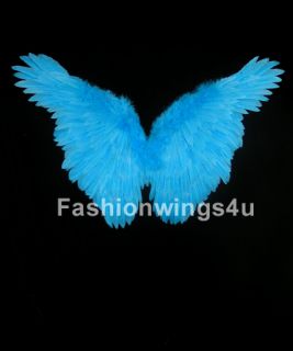 Childrens Blue Butterfly Fairy Angel Bird Macaw Costume Feather Wings 