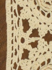   Beige Cotton Crochet Star Flower Bedspread Throw Canopy Curtain