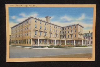 1940s Hotel Lafayette Cape May NJ Postcard New Jersey