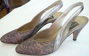 Vintage Womens Heels Roberto Capucci Leather Sling Backs Italy Size 8 