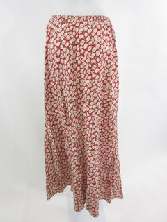 Carol Anderson Collection Red White Floral Long Skirt M
