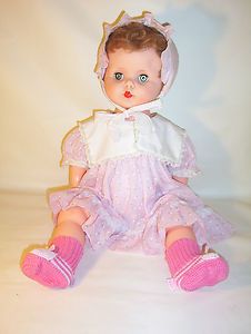 Vintage 1960s Drink Wet Baby Doll 24 Marked 25520 M E