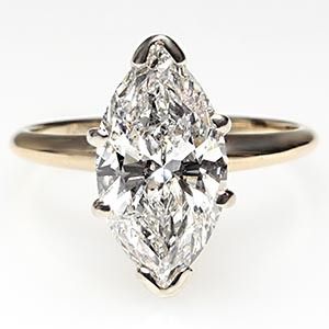 Carat Marquise Cut Diamond Solitaire Engagement Ring Solid 14k Gold 